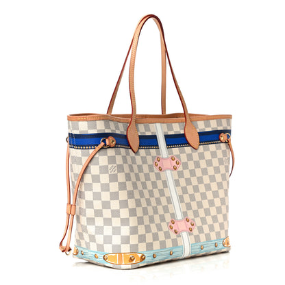 Louis Vuitton Damier Azur Summer Trunks Capri Neverfull MM 4 of 14
