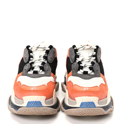 Balenciaga Mesh Nubuck Womens Triple S Sneakers 37 Orange Gris Black 2 of 11