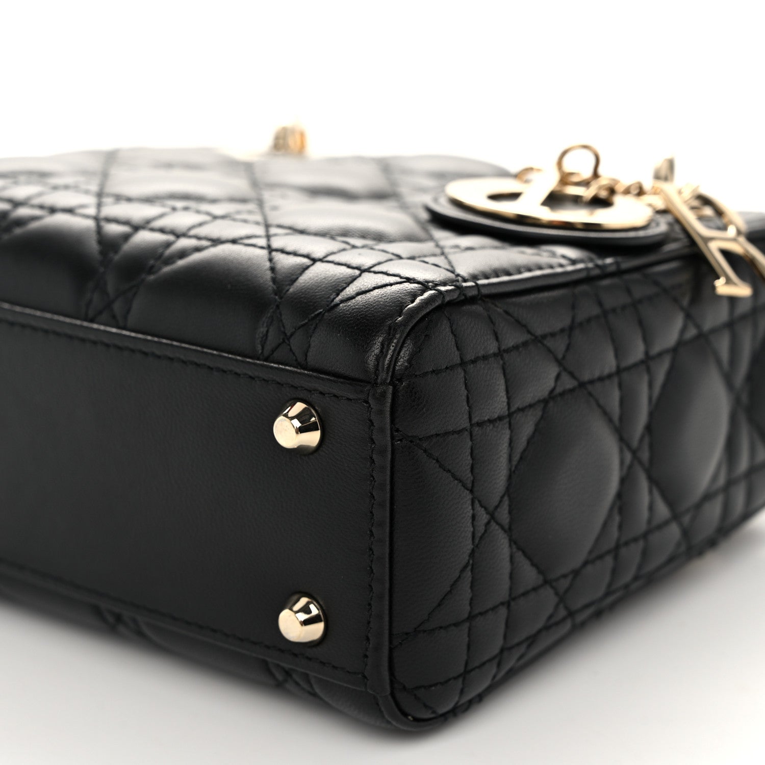 Christian Dior Lambskin Cannage Mini Lady Dior Black 10 of 10