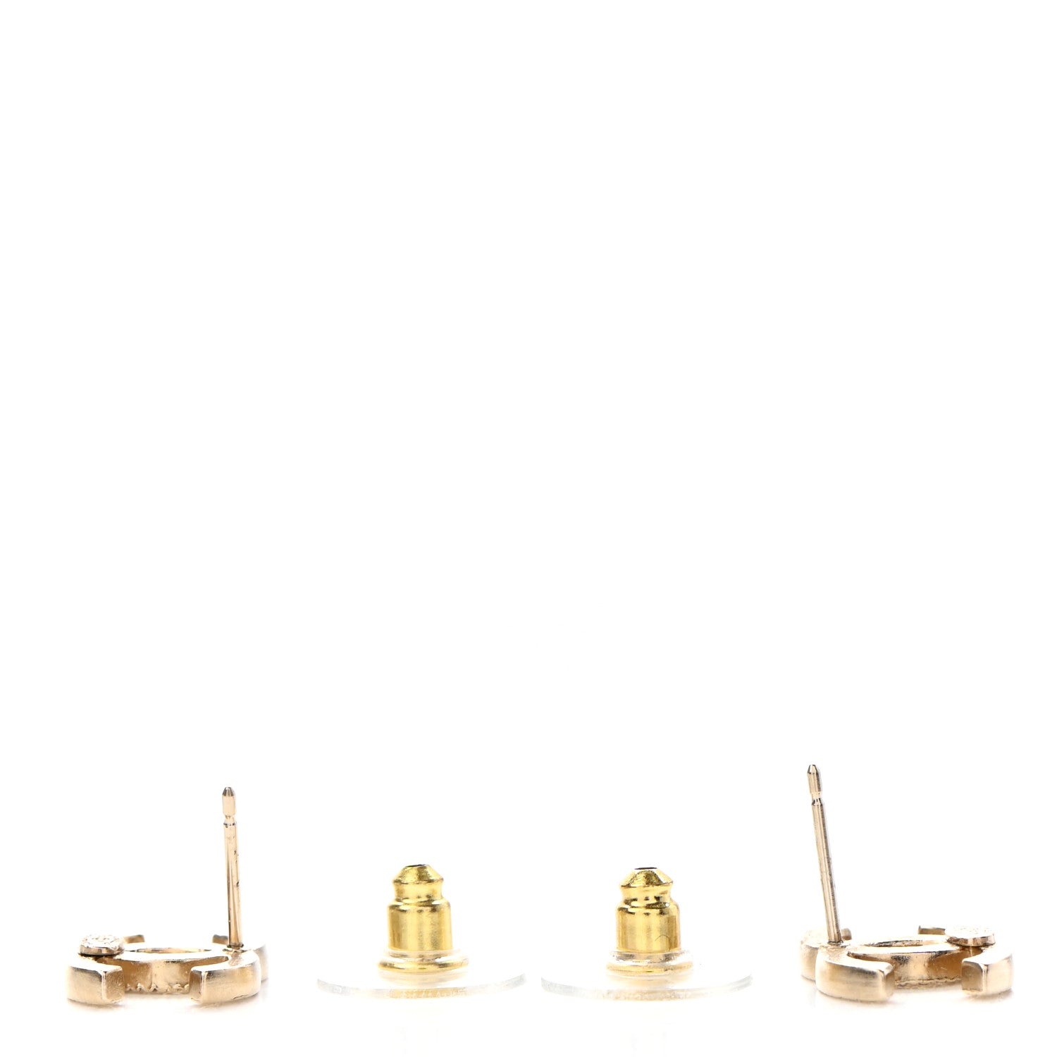 Chanel Crystal CC Earrings Gold 3 of 5