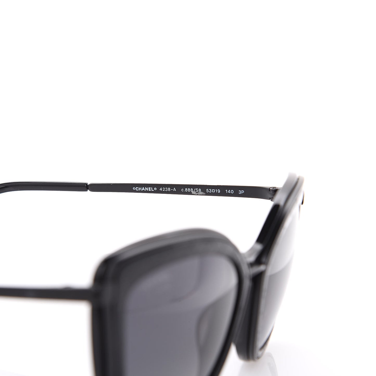 Acetate Polarized Quilted Metal Butterfly Sunglasses 4238-A Black