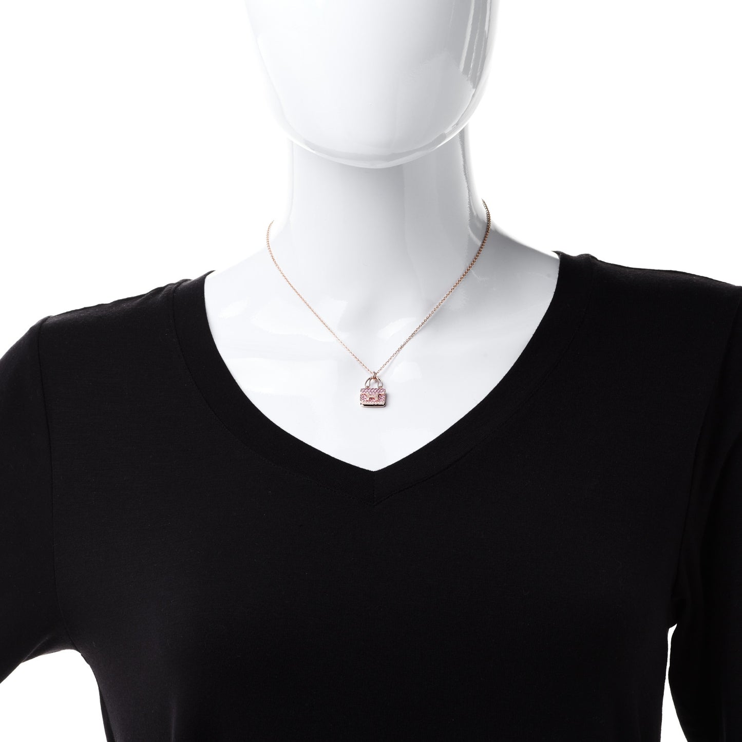 18K Rose Gold Pink Sapphire Constance Amulettes Pendant Necklace