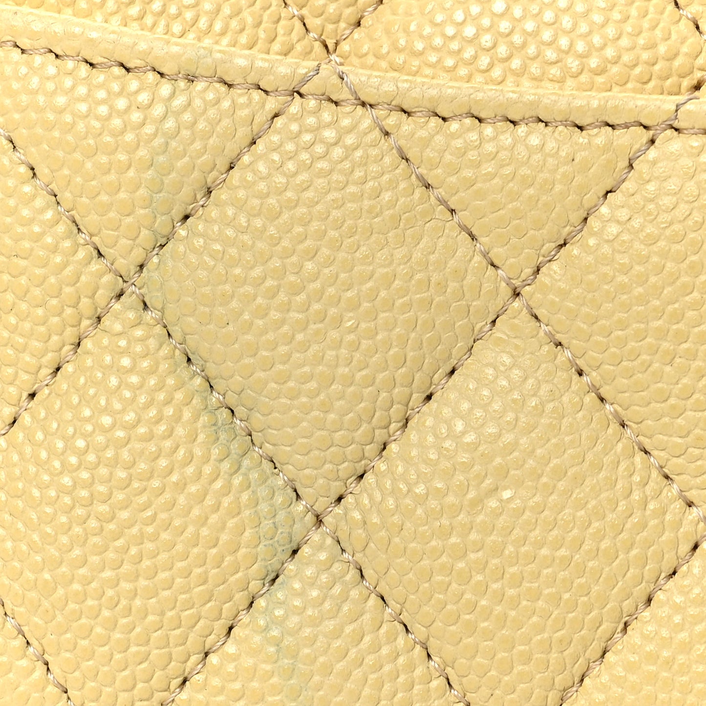 Caviar Quilted Flap Card Holder Wallet Yellow