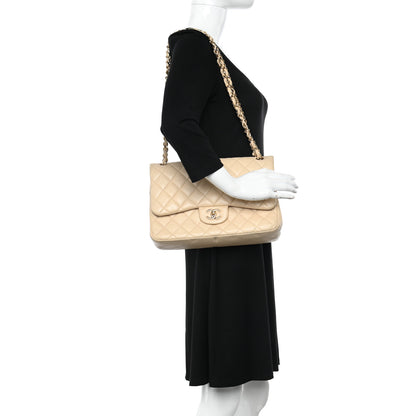 Chanel Lambskin Quilted Jumbo Double Flap Beige Clair 2 of 14