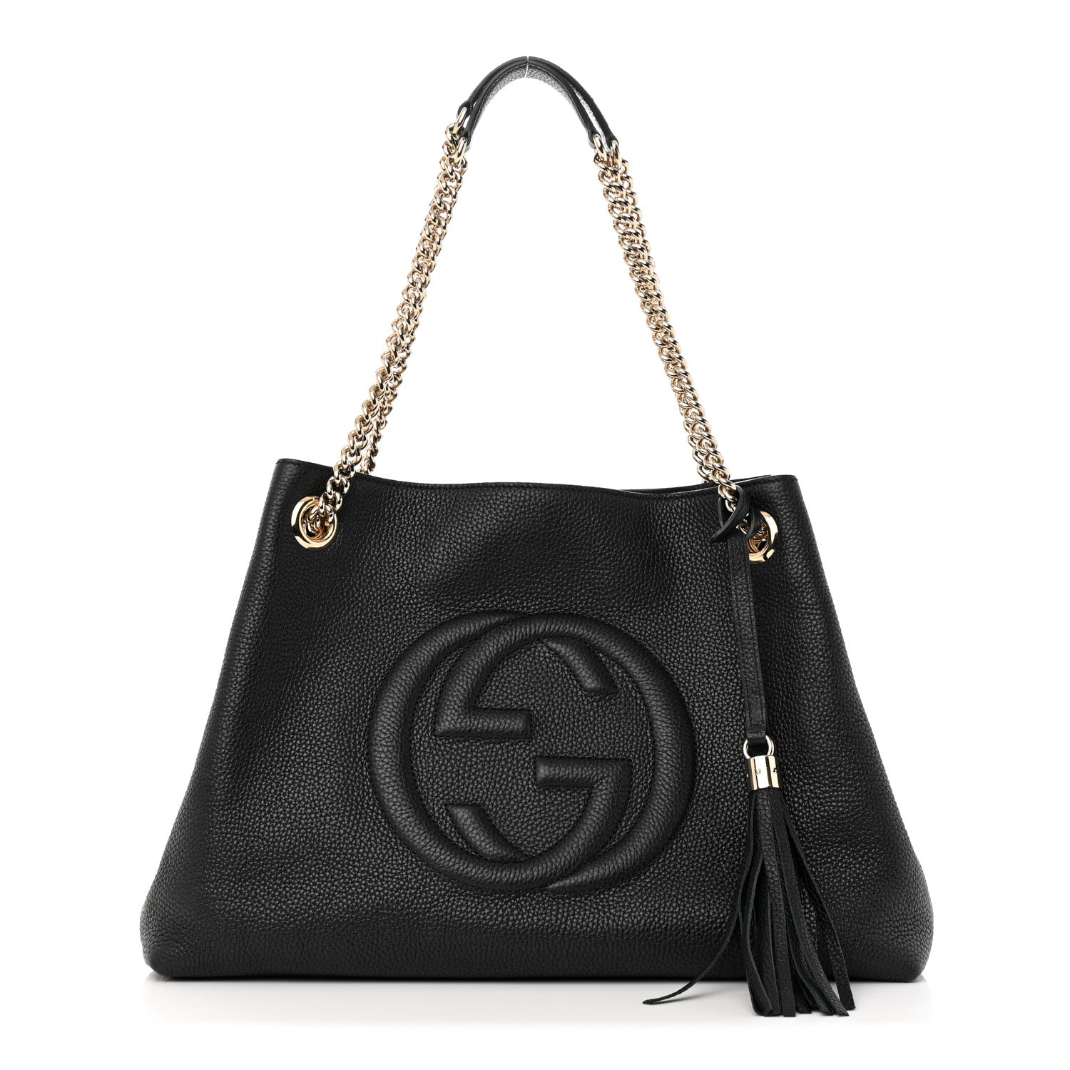 Gucci Pebbled Calfskin Medium Soho Chain Shoulder Bag Black 1 of 10