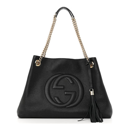 Gucci Pebbled Calfskin Medium Soho Chain Shoulder Bag Black 1 of 10