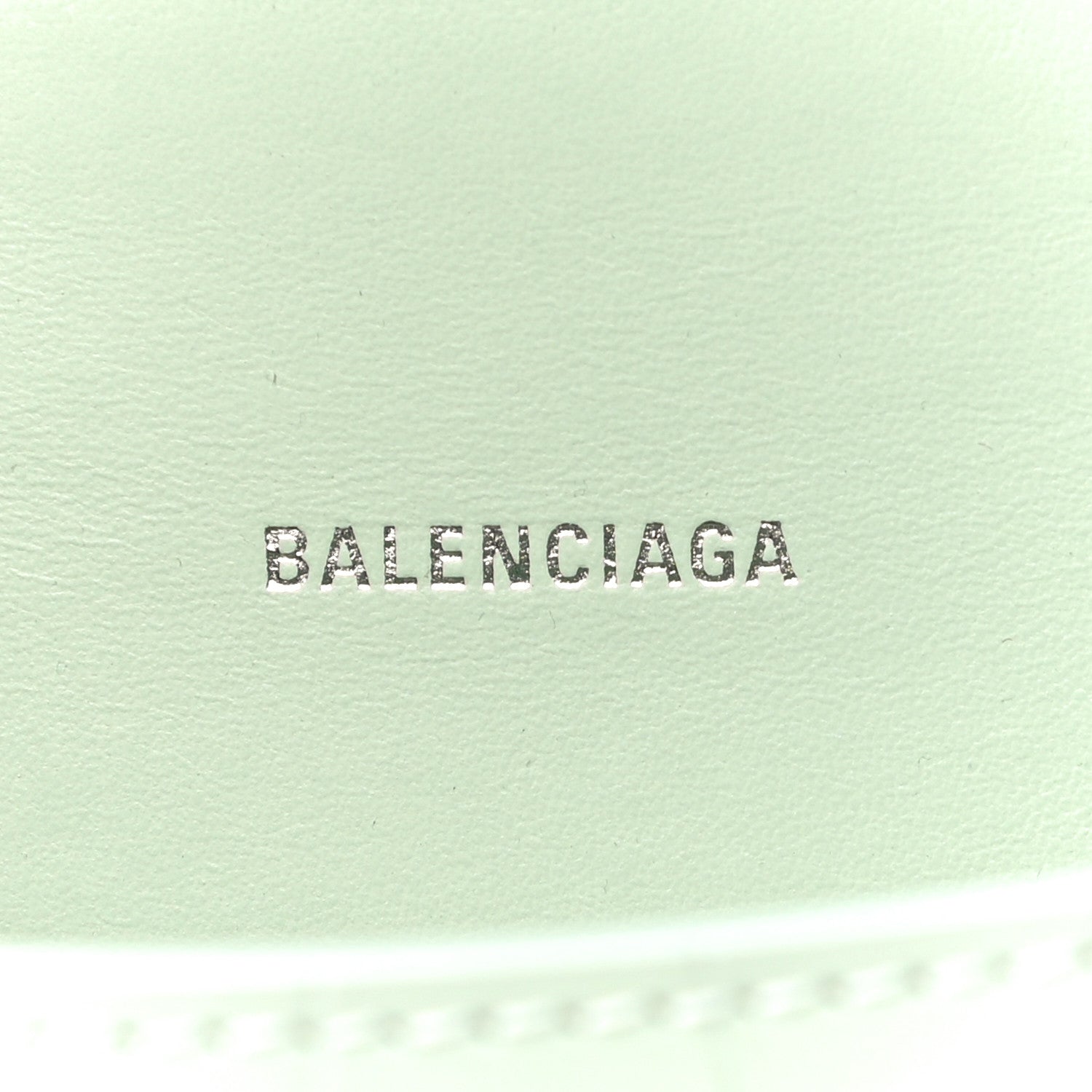 Balenciaga Shiny Calfskin Crocodile Embossed Hourglass Top Handle Bag XS Light Green 6 of 12