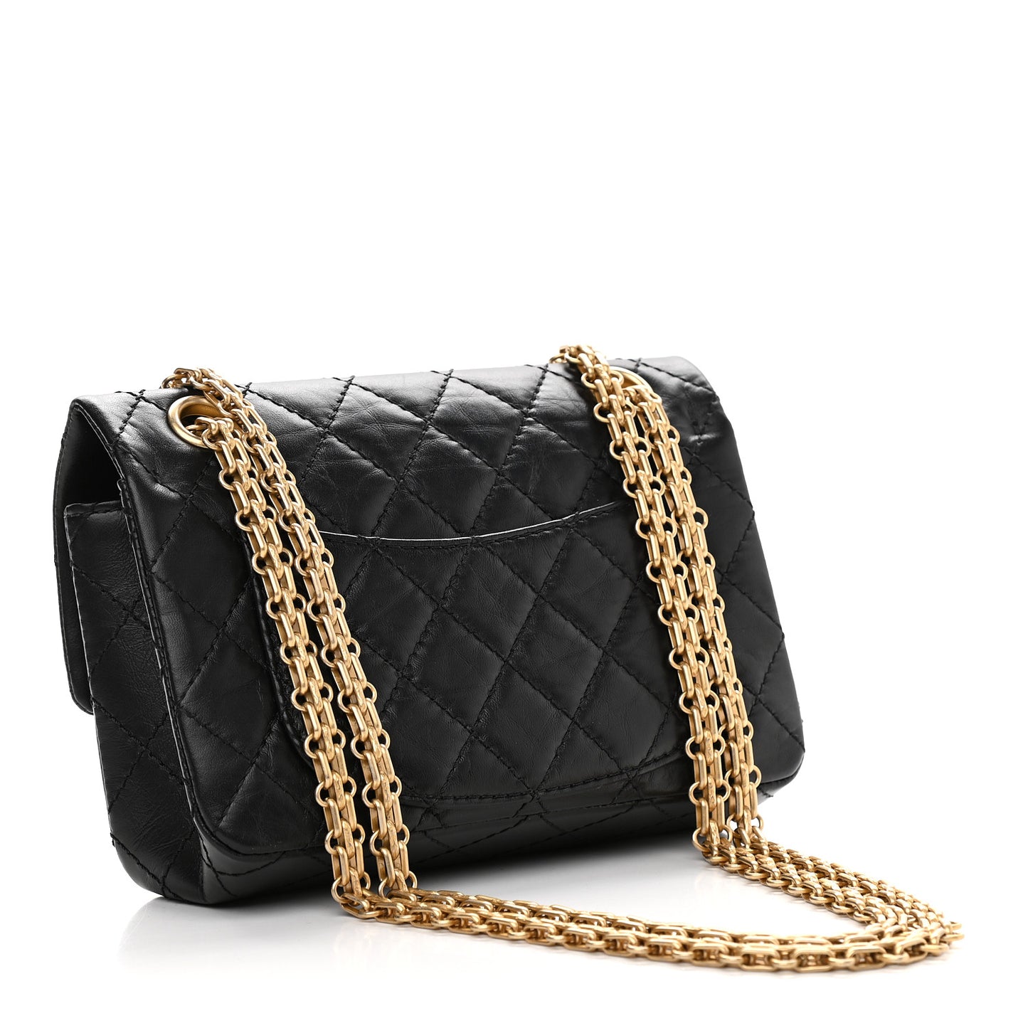 Aged Calfskin Quilted 2.55 Reissue Mini Flap Black