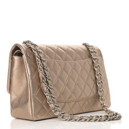 Chanel Metallic Lambskin Quilted Jumbo Double Flap Gold 2 of 17