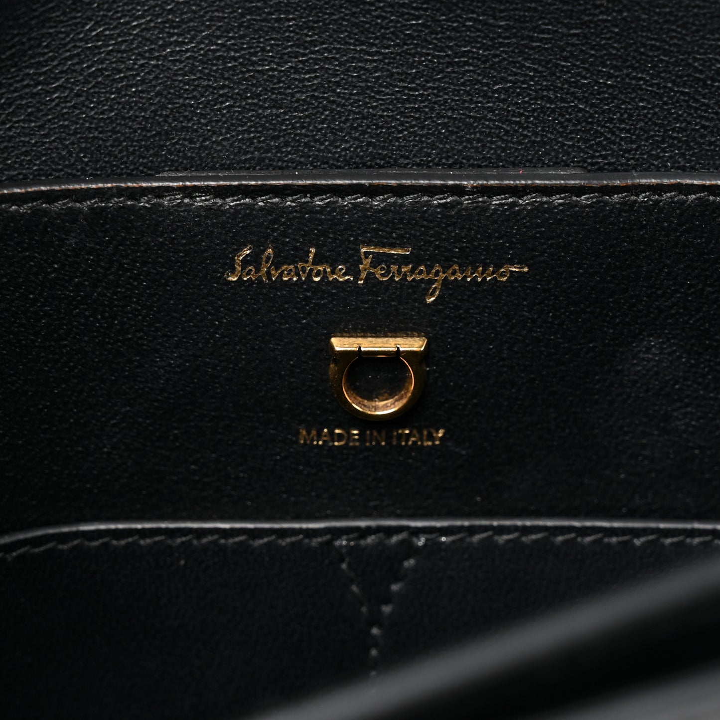 Calfskin Gancini Shoulder Bag Black