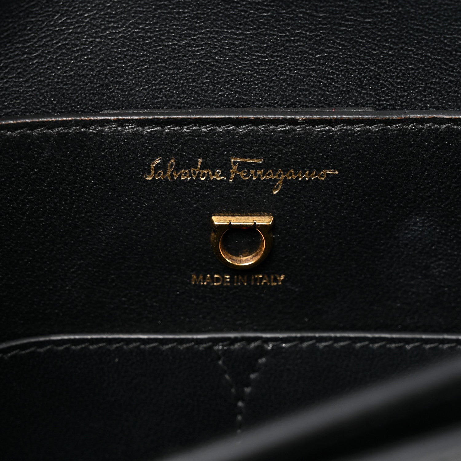 Salvatore Ferragamo Calfskin Gancini Shoulder Bag Black 6 of 15