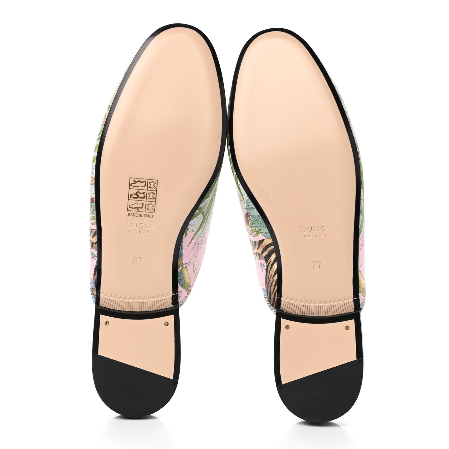 Calfskin Tiger Savanah Womens Princetown Slippers 37 Pink Green