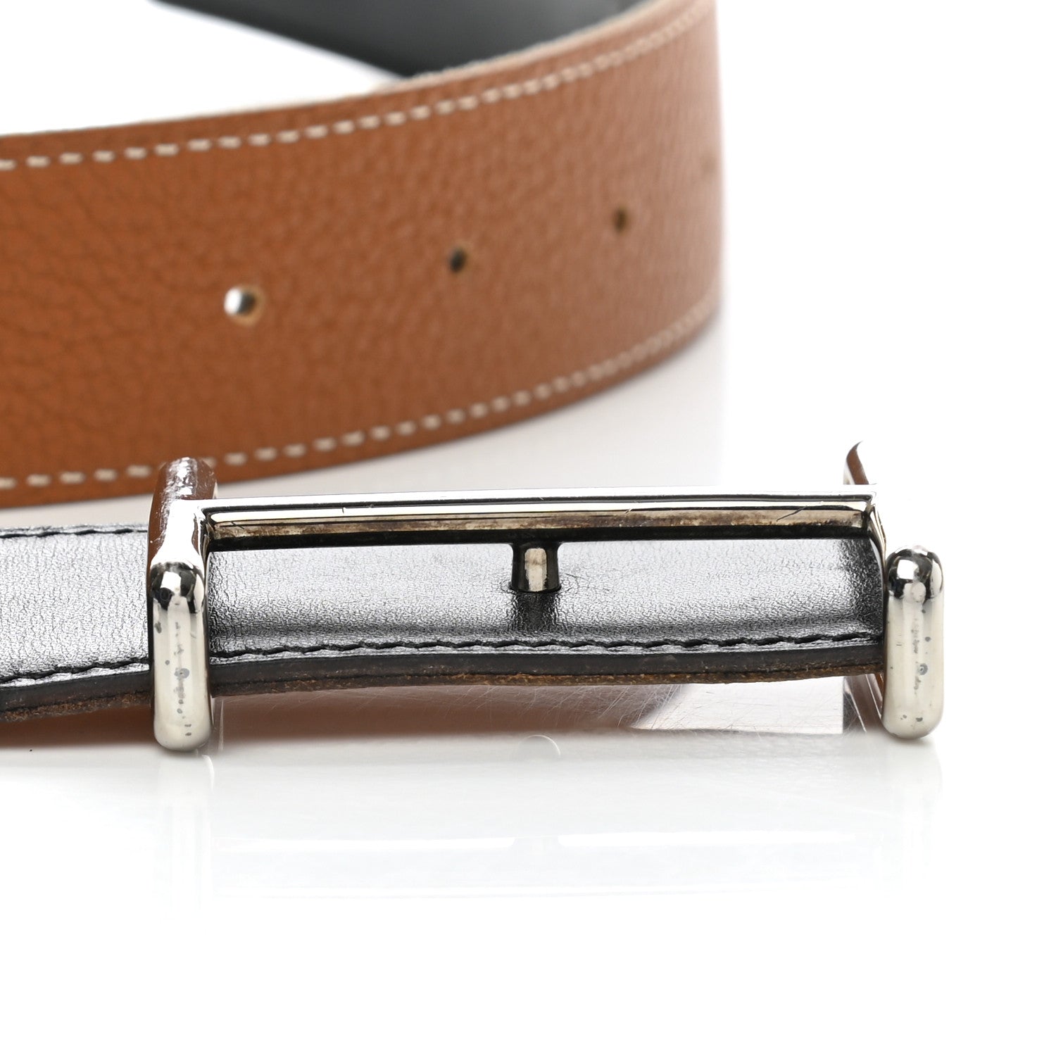 Hermes Box Togo 32mm Idem Belt 80 Black Gold 8 of 9