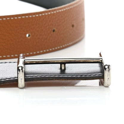 Hermes Box Togo 32mm Idem Belt 80 Black Gold 8 of 9