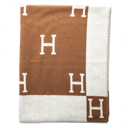 Hermes Wool Cashmere New Classic Avalon Blanket Ecru Camel 1 of 4