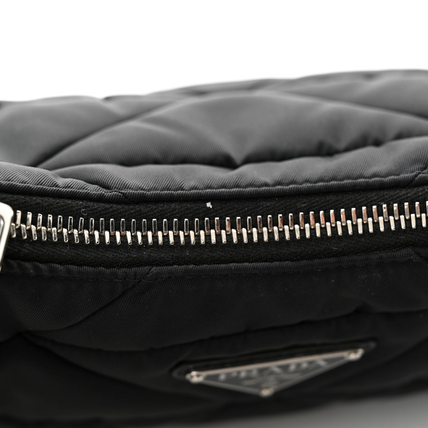 Re-Nylon Triangle Padded Patchwork Shoulder Bag Black