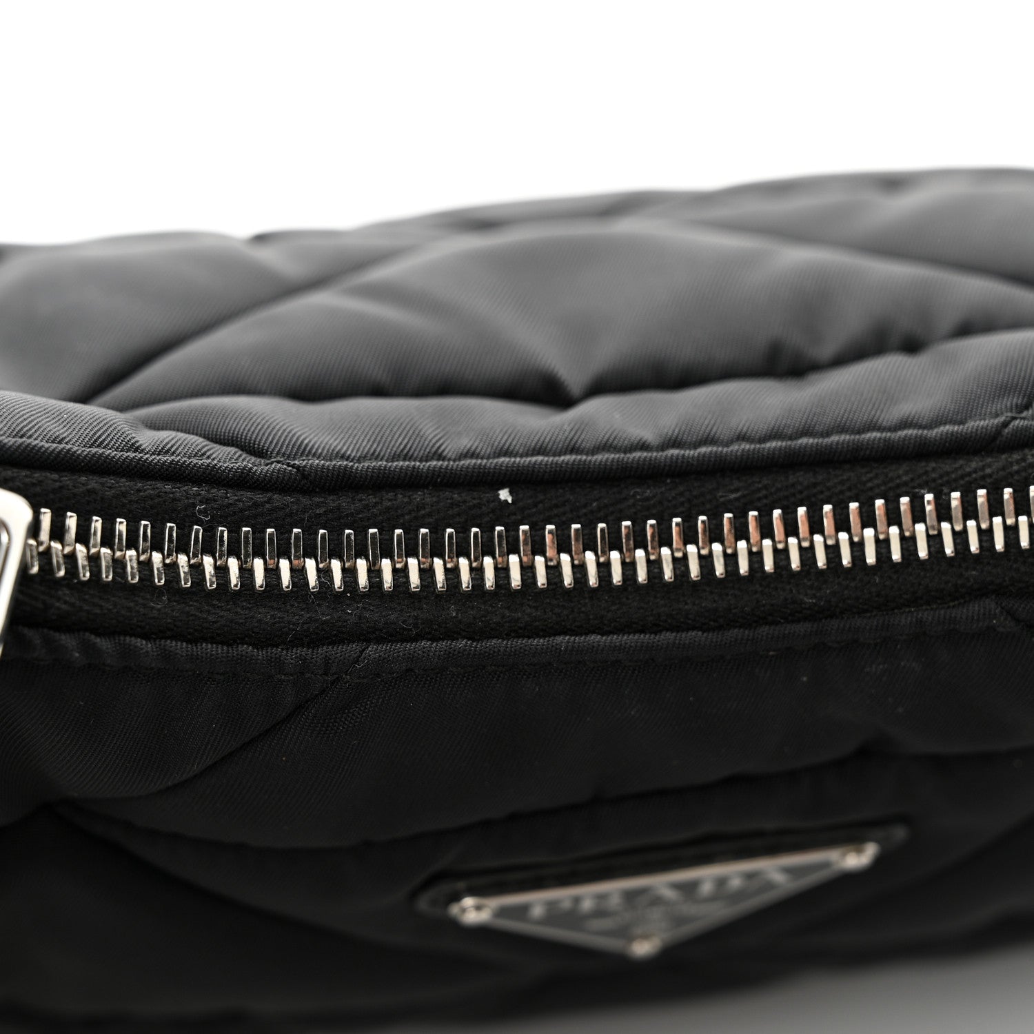 Prada Re-Nylon Triangle Padded Patchwork Shoulder Bag Black 11 of 11