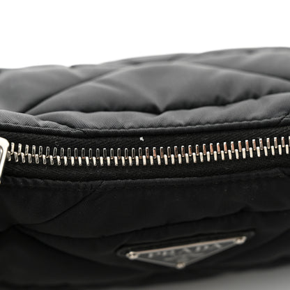 Prada Re-Nylon Triangle Padded Patchwork Shoulder Bag Black 11 of 11