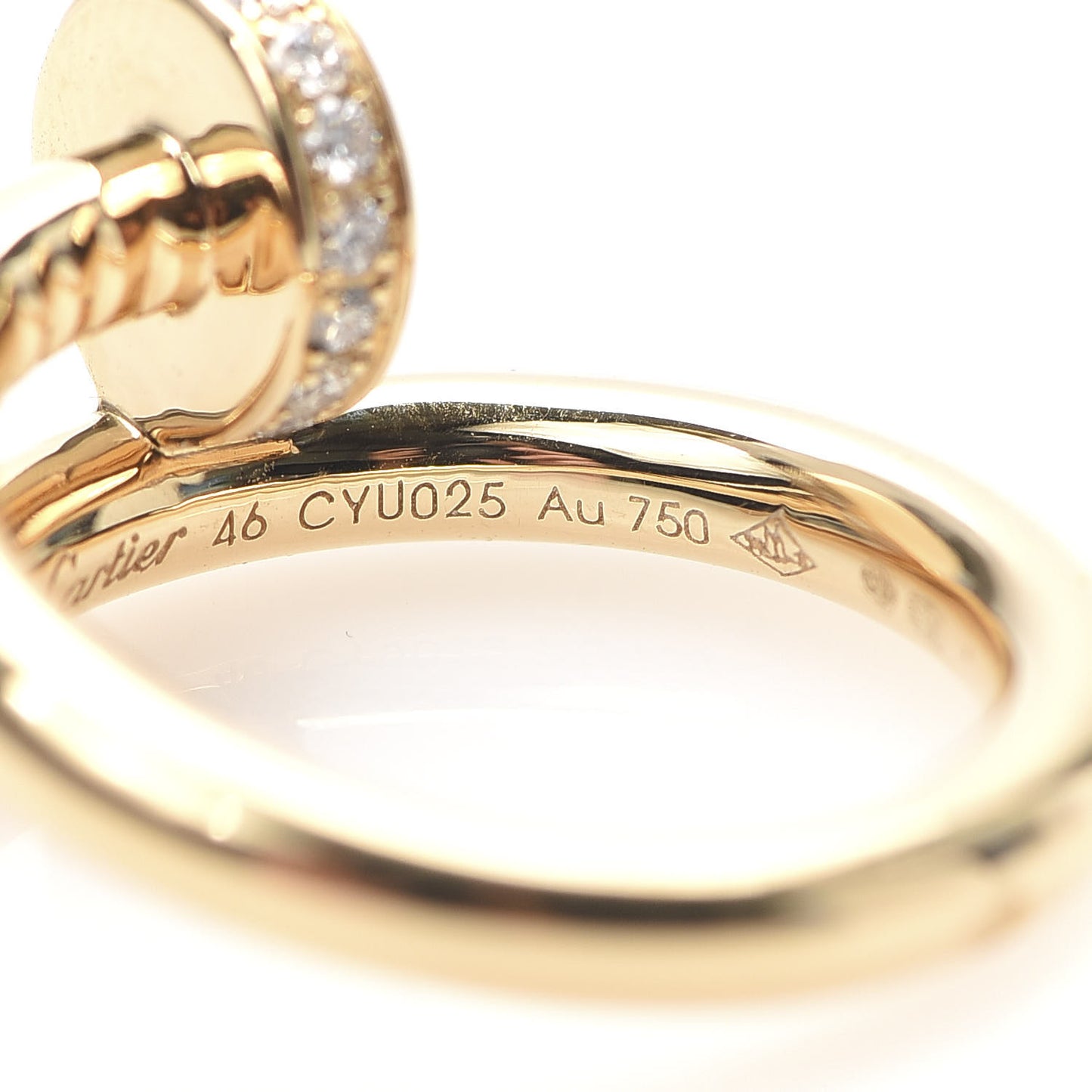 18K Yellow Gold Diamond Juste Un Clou Ring 46 3.75