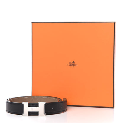 Hermes Swift Epsom 24mm Mini Constance H Belt 70 Black Etoupe 5 of 5