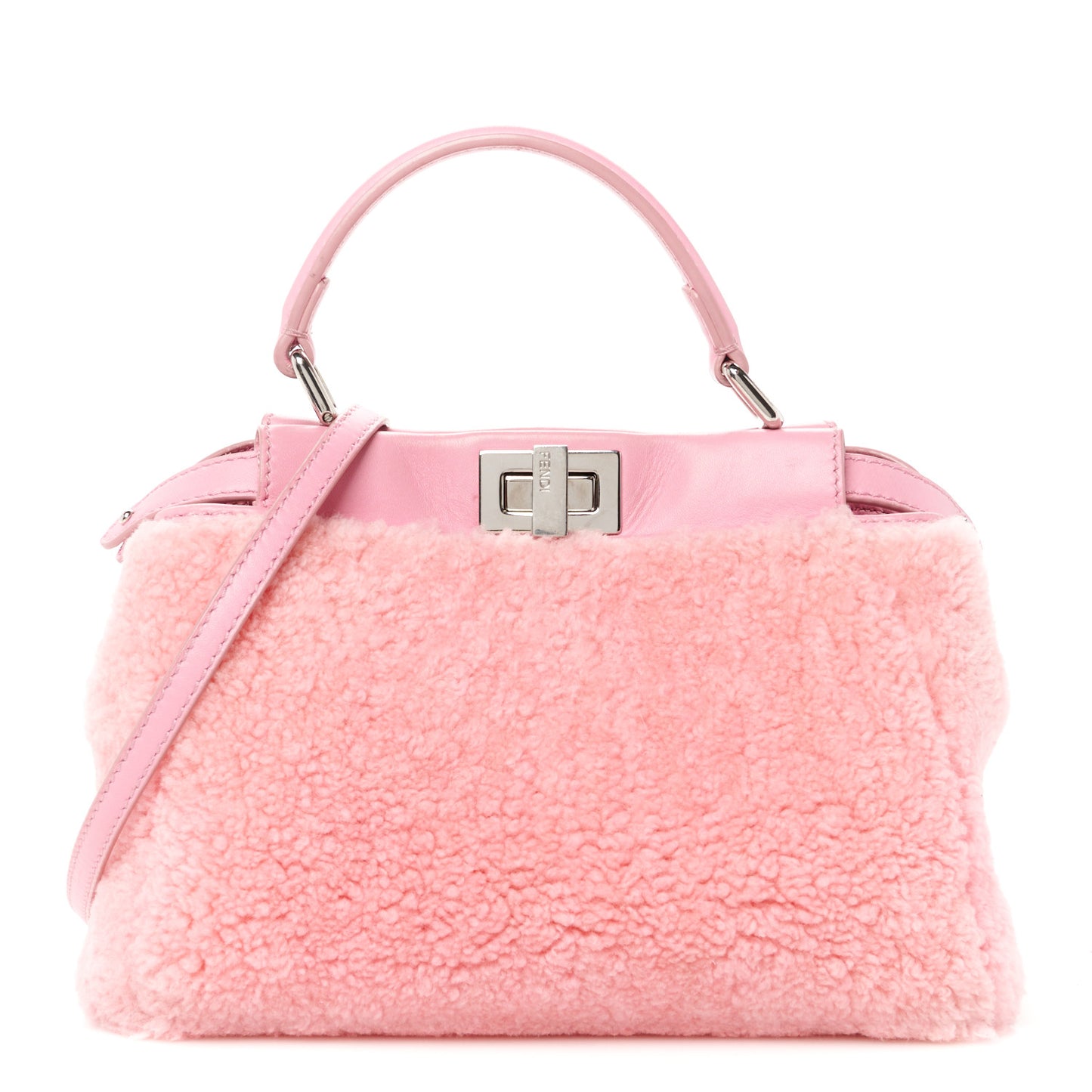 Shearling Nappa Mini Peekaboo Iconic Satchel Lollypop