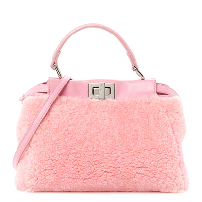 Fendi Shearling Nappa Mini Peekaboo Iconic Satchel Lollypop 1 of 12