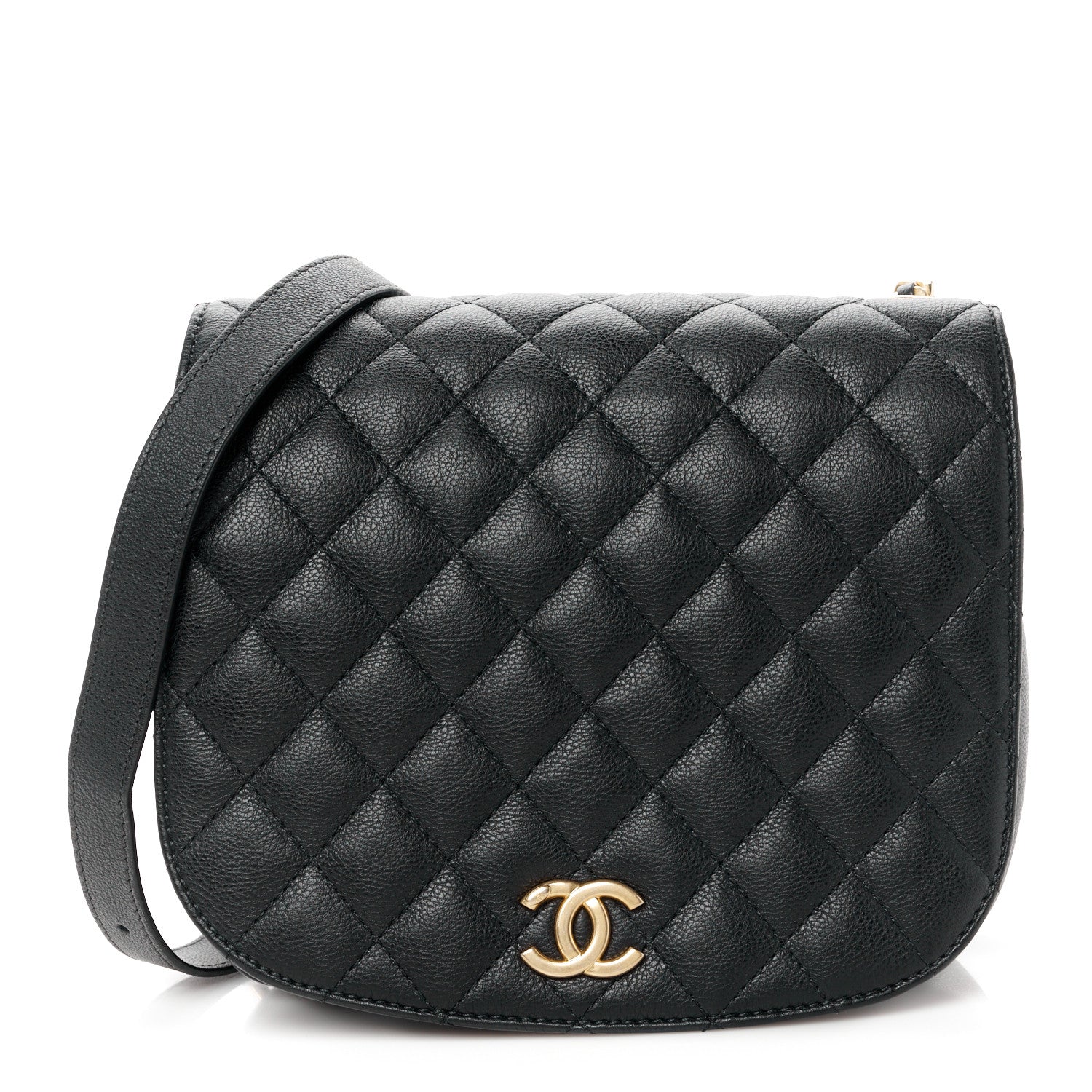 Chanel Grained Calfskin Quilted Messenger Flap Black 1 of 10