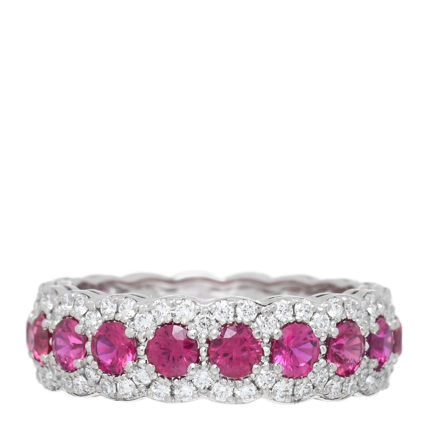 Platinum Ruby Diamond Cobblestone Ring 52 6
