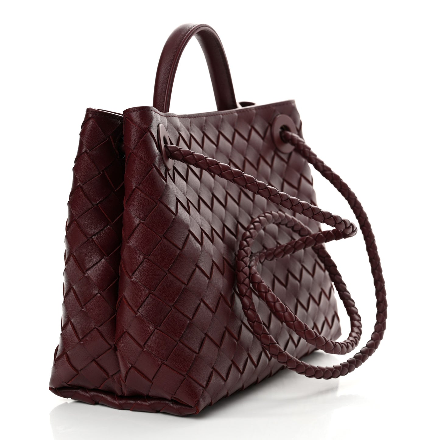 Nappa Intrecciato Small Andiamo Shoulder Bag Barolo