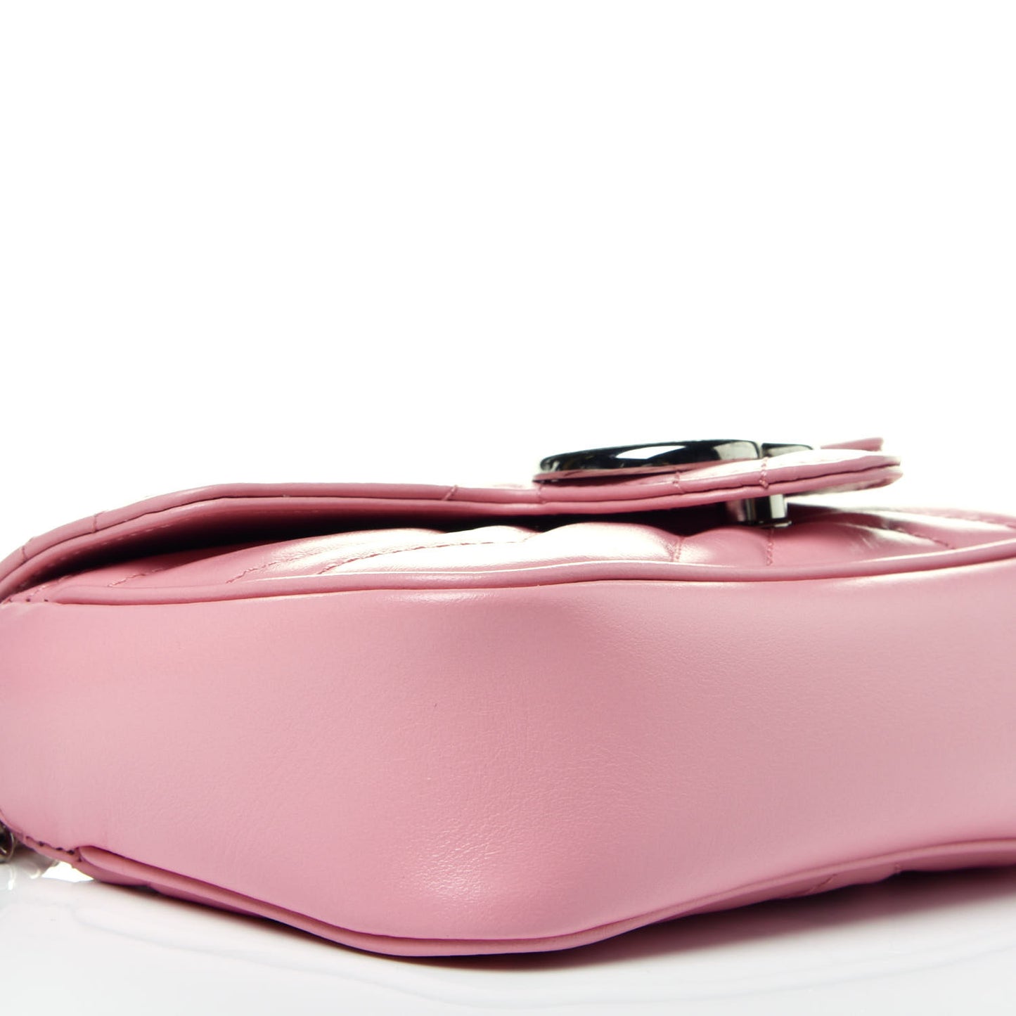 Calfskin Matelasse Super Mini GG Marmont Shoulder Bag Wild Rose