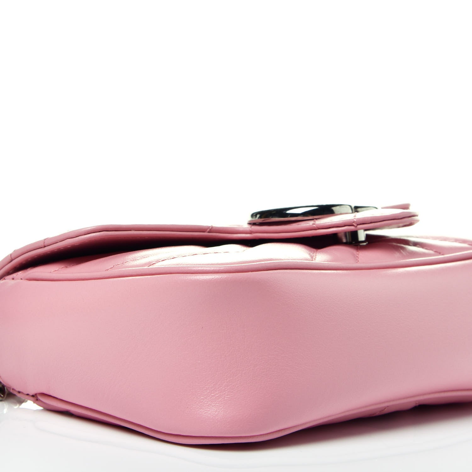 Gucci Calfskin Matelasse Super Mini GG Marmont Shoulder Bag Wild Rose 8 of 9