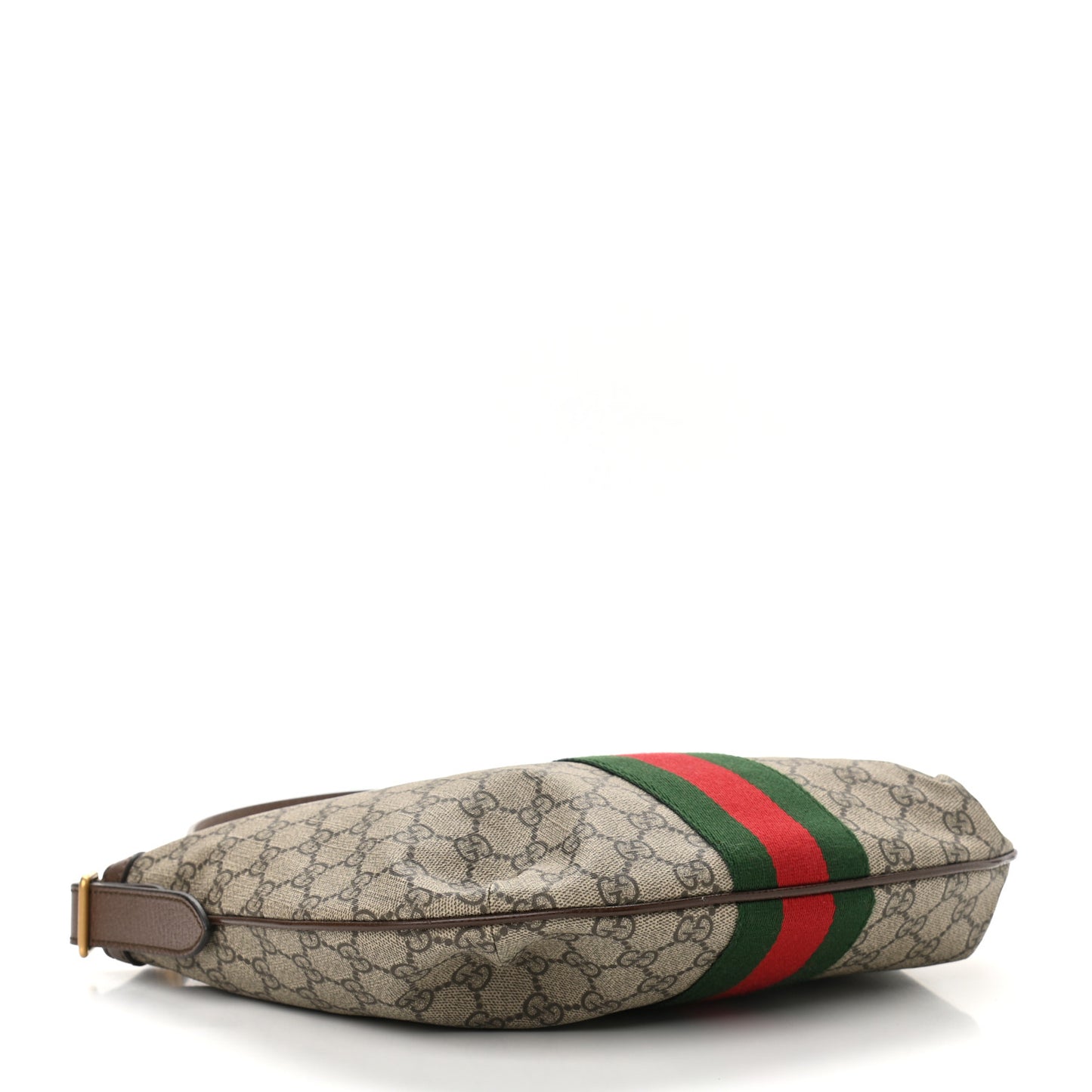 GG Supreme Monogram Web Small Ophidia Half Moon Hobo Brown