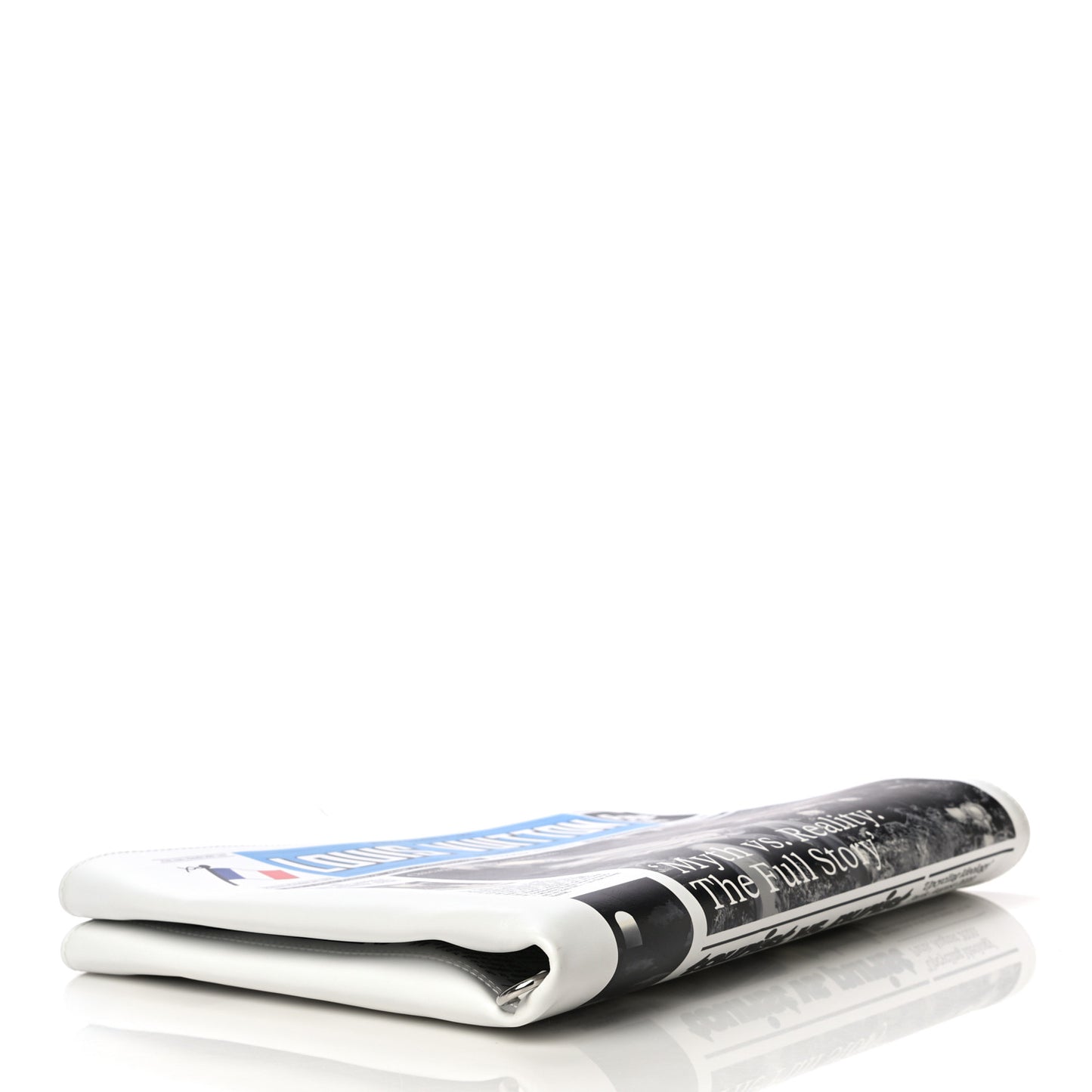 Calfskin Newspaper Print Pouch