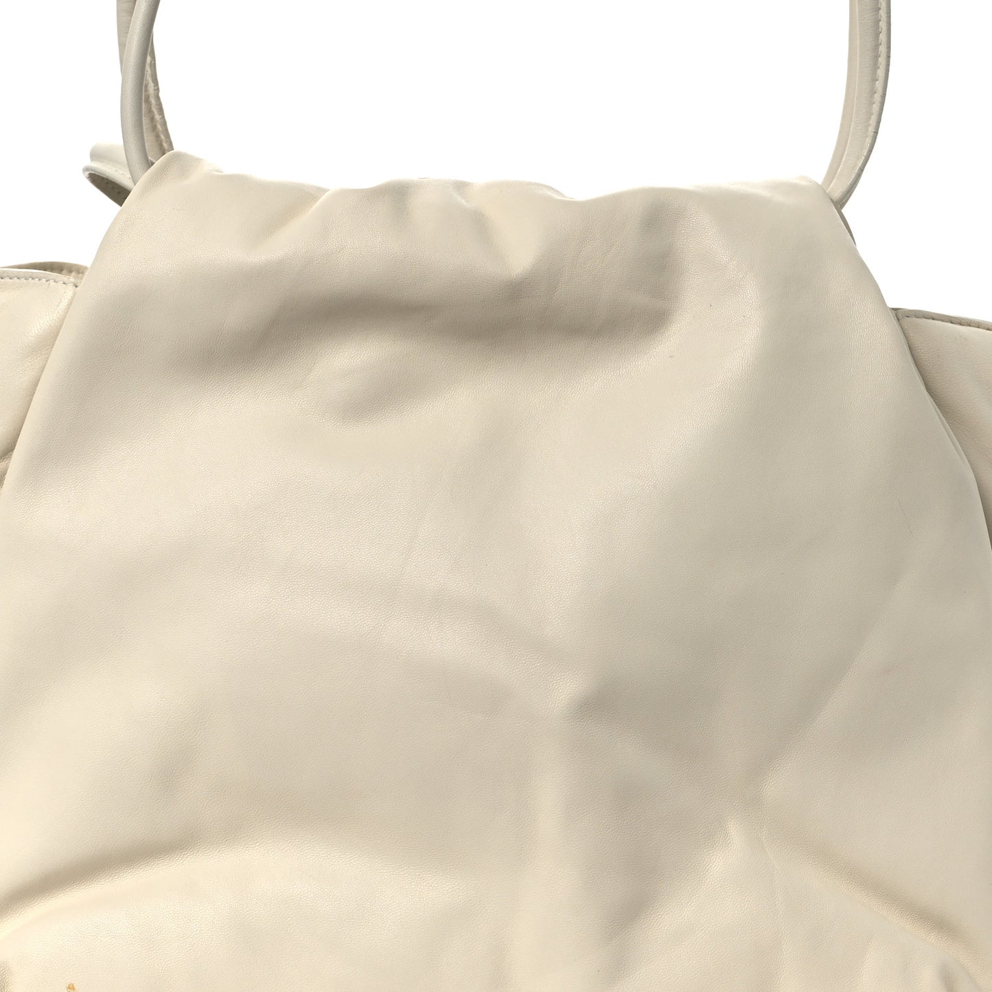 Goatskin Pillow Bucket Bag White