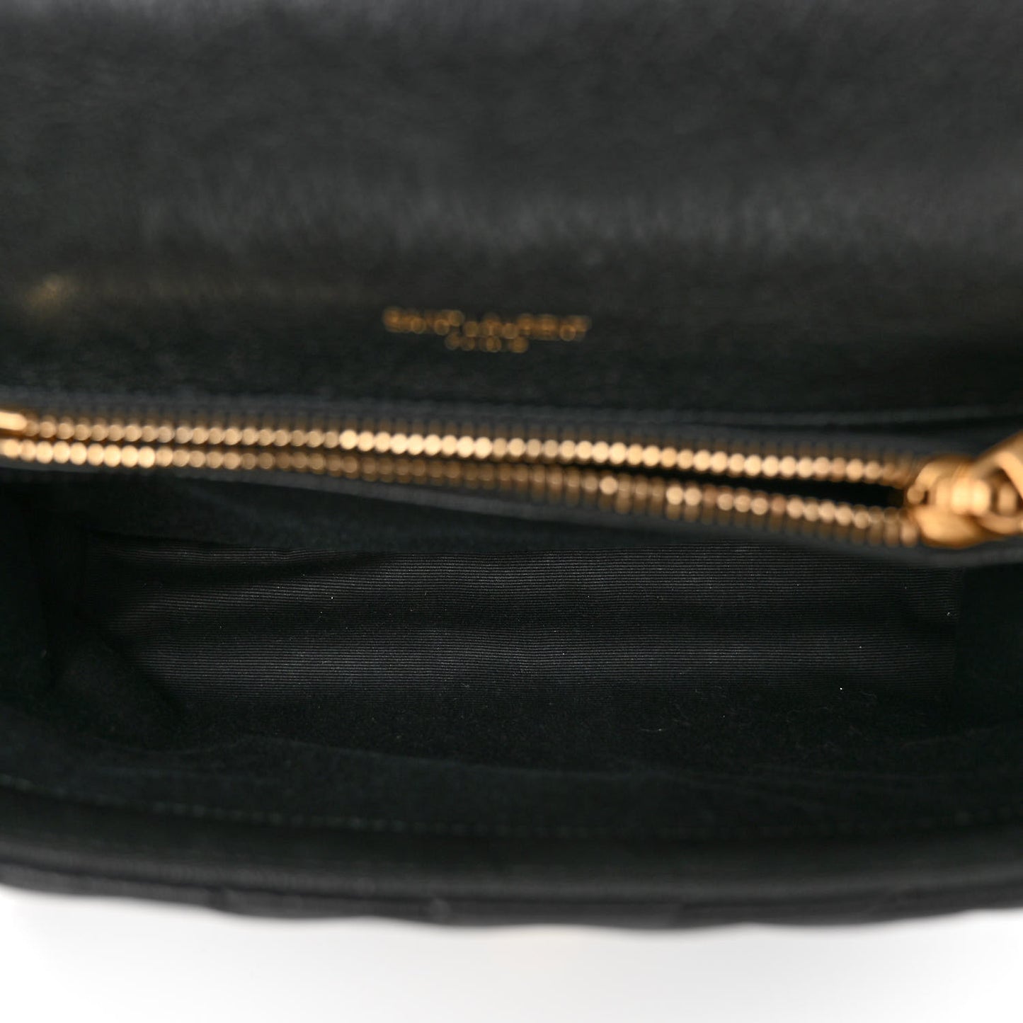 Sheepskin Matelasse Chevron Monogram Medium College Bag Black