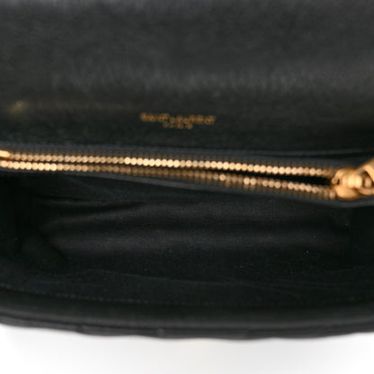 Saint Laurent Sheepskin Matelasse Chevron Monogram Medium College Bag Black 5 of 9