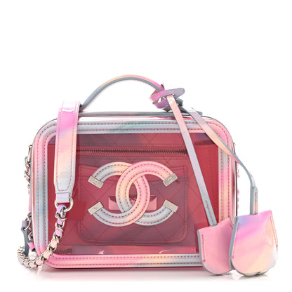 Chanel PVC Patent Calfskin Patent Lambskin Small CC Vanity Case Pink 1 of 10