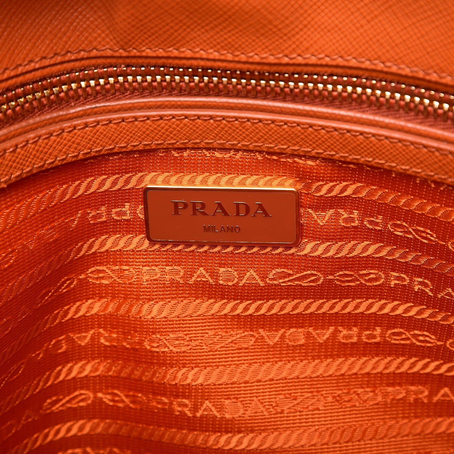 Prada Saffiano Lux Medium Tote Papaya 8 of 12