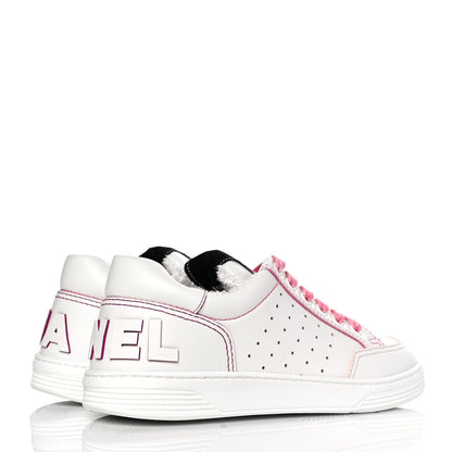 Chanel Calfskin Womens Logo Sneakers 36 White Pink 4 of 10