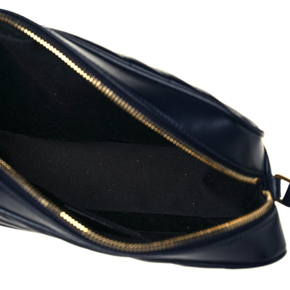 Saint Laurent Calfskin Matelasse Monogram Lou Camera Bag Navy 9 of 14