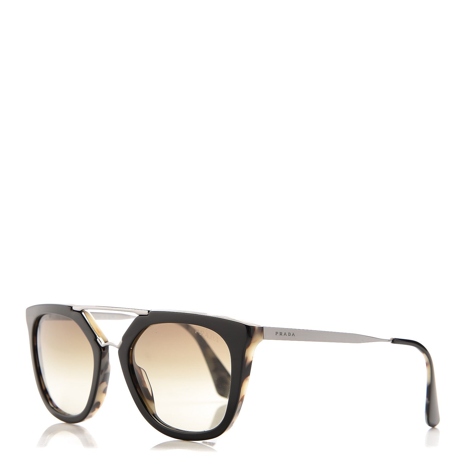 Prada Cinema Sunglasses SPR 13Q Black Grey Havana 1 of 8