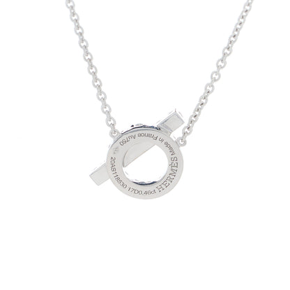 Hermes 18K White Gold Diamond Finesse Pendant Necklace 3 of 4