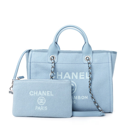 Chanel Mixed Fibers Small Deauville Tote Light Blue 1 of 11