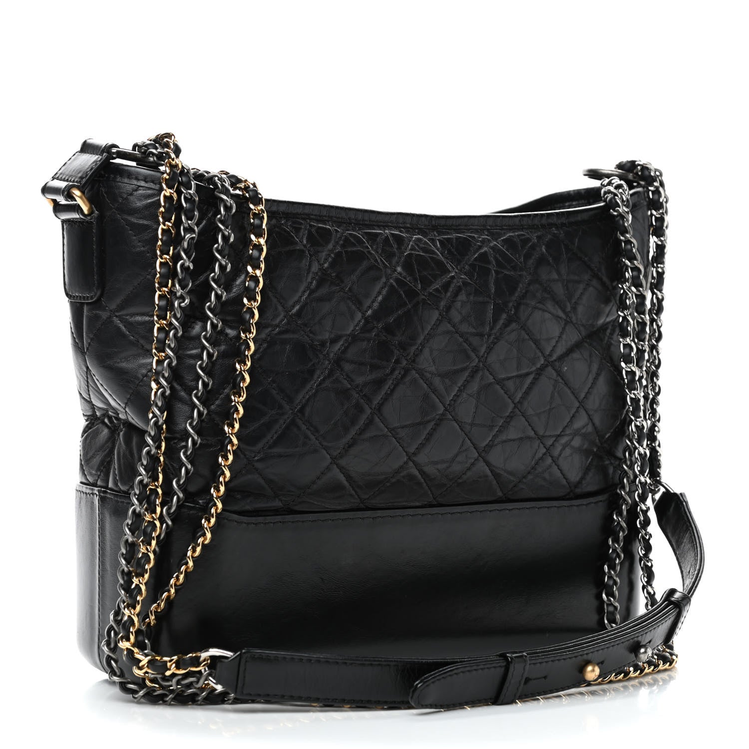 Chanel Aged Calfskin Quilted Medium Gabrielle Hobo Black 2 of 5
