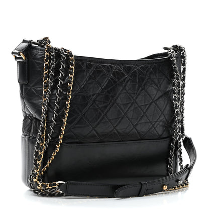 Chanel Aged Calfskin Quilted Medium Gabrielle Hobo Black 2 of 5