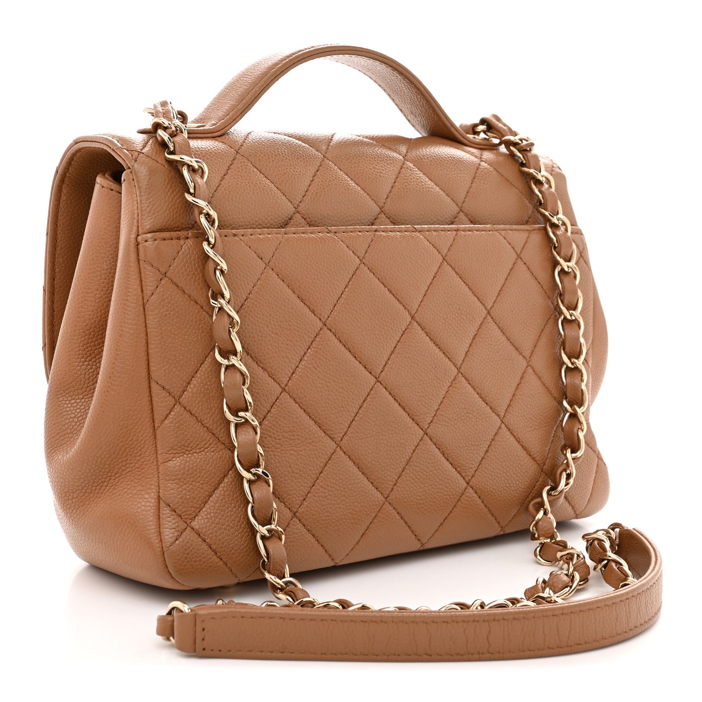 Caviar Quilted Medium Business Affinity Flap Brown