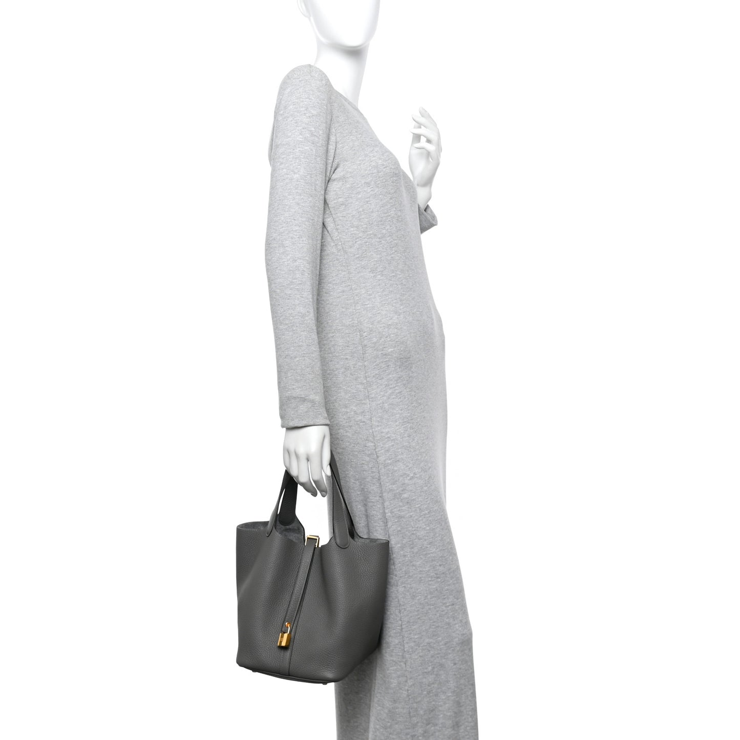 Taurillon Clemence Picotin Lock 22 MM Gris Meyer