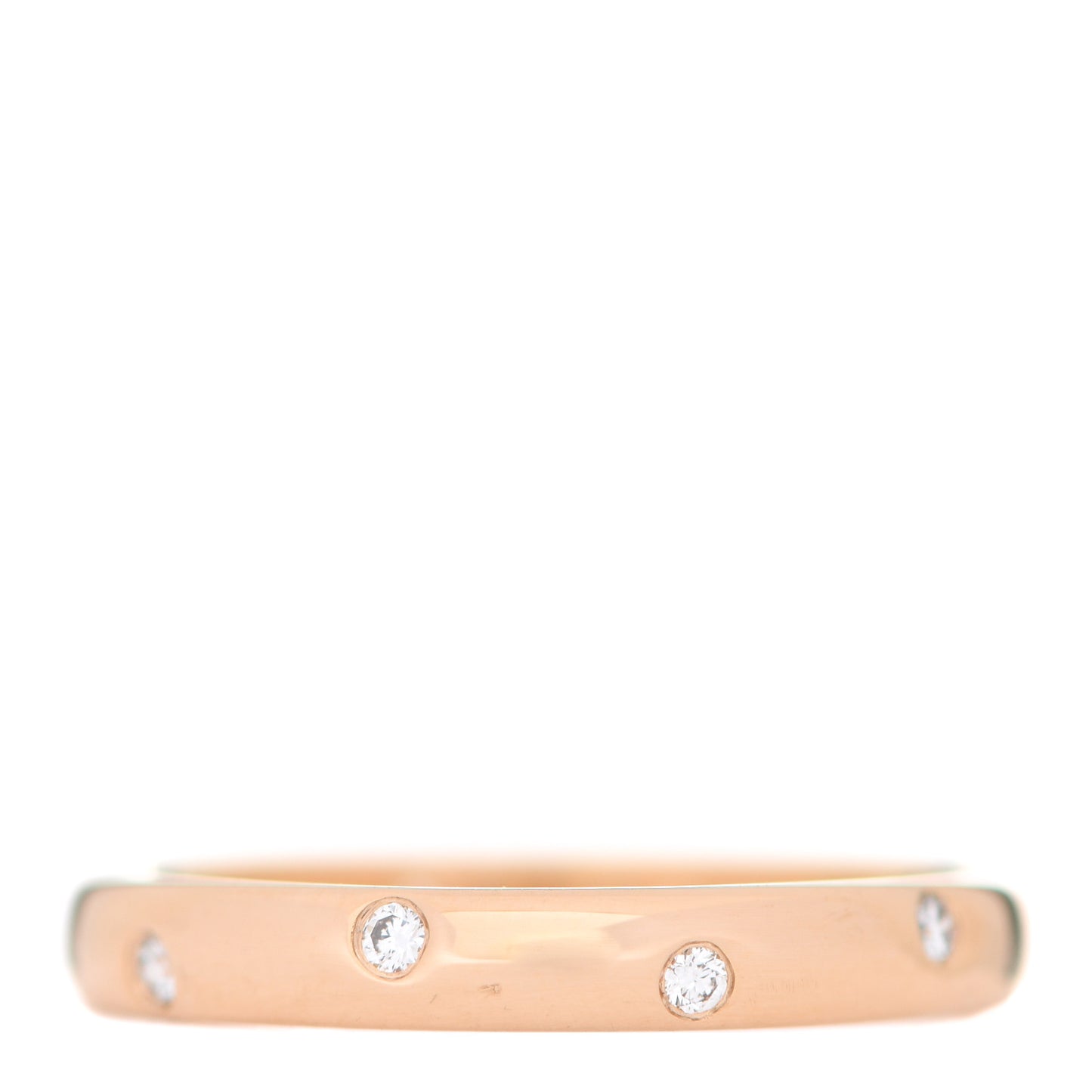 18K Rose Gold Diamond 3mm Etoile Band Ring 56 7.5