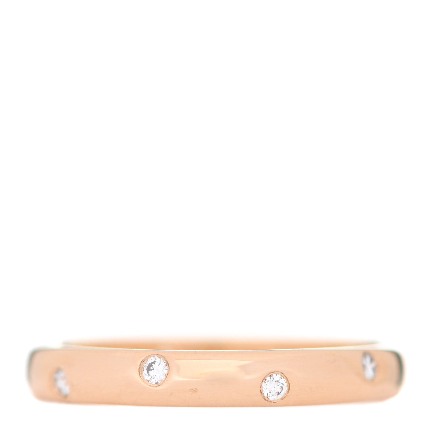 Tiffany 18K Rose Gold Diamond 3mm Etoile Band Ring 56 7.5 1 of 5