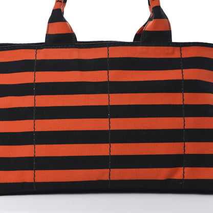 Prada Canapa Striped Tote Arancio 7 of 10